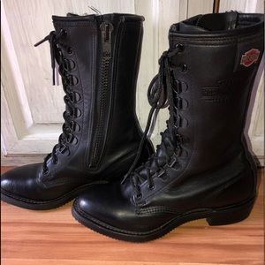 Harley-Davidson Women's Black Lace-Up Riding Boots